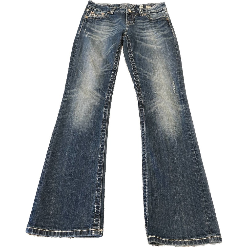 Miss Me Easy Boot Blue Jean Designed for Buckle, Size 26